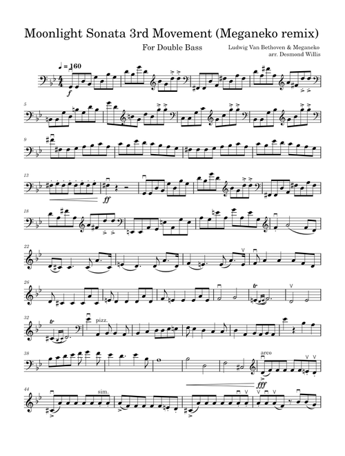 Moonlight Sonata 3rd Movement (Meganeko Remix) – FantomenK & meganeko Moonlight Sonata 3rd Movement (Meganeko Remix) – Meganeko Moonlight Sonata 3rd Movement (Meganeko remix) for Double Bass