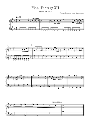Final fantasy vii main theme - Nobuo Uematsu Sheet Music for Flute