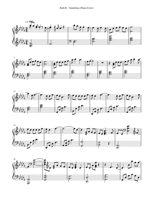 Dandelion (Arr. JohnHenry) - Gabbie Hanna, Alina Smith, Lyre (Piano Solo)