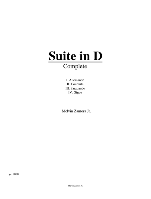 Suite in D | Complete (Original Compositions)
