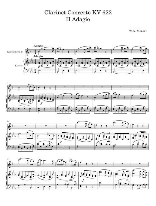 Concerto for E flat Clarinet, After Recorder Concerto in C, RV443 - J S Bach, G F Handel, Franz Schu