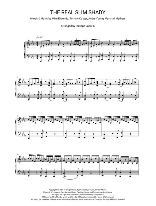 The Real Slim Shady (Arr. Philippe Labutin) - Eminem (Piano Solo)