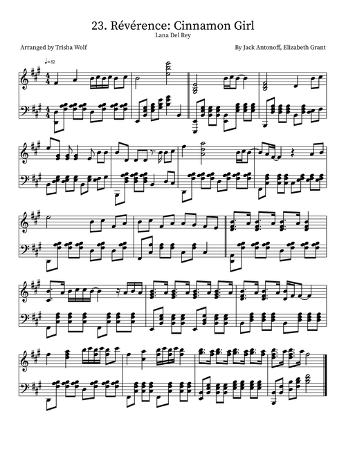 Cinnamon Girl (Arr. Trisha Wolf) - Elizabeth Grant, Jack Antonoff (Piano Solo)