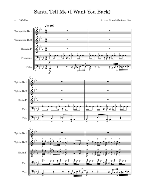 Santa Tell Me (I Want You Back) - Brass quintet