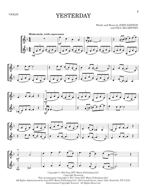 Yesterday - The Beatles (Violin Duet)