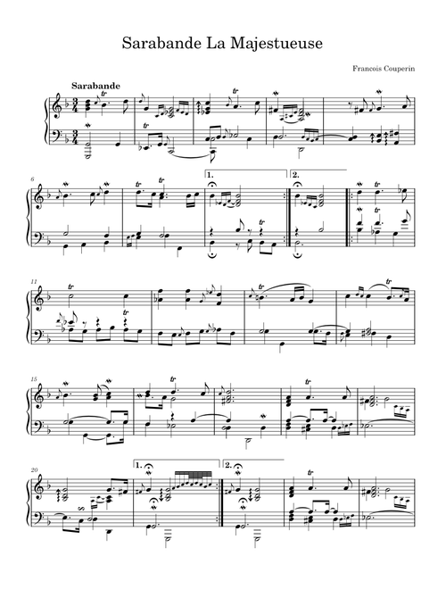 Couperin Premier Livre de Pieces de Clavecin sheet music by