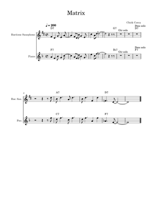 Play Official version of Matrix Sheet Music by Chick Corea for Piano ...