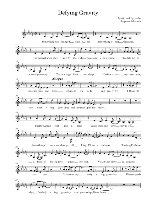 Defying Gravity – Stephen Schwartz Defying Gravity (Full Version)