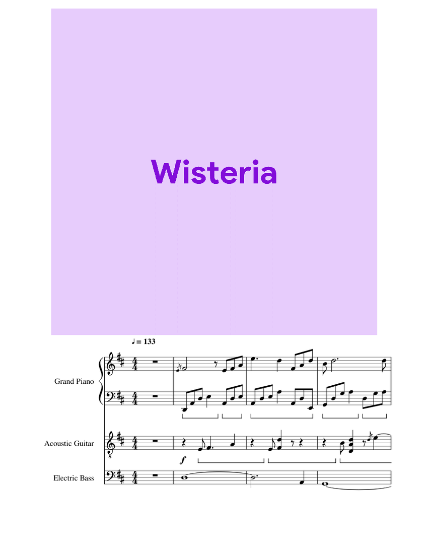 Wisteria【Now on YouTube Music, Spotify, and Amazon Music】 Sheet music