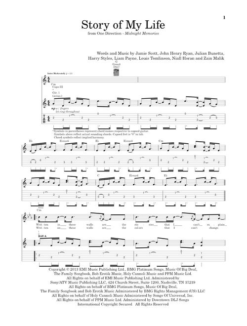 Story Of My Life - One Direction (Guitar Tab)
