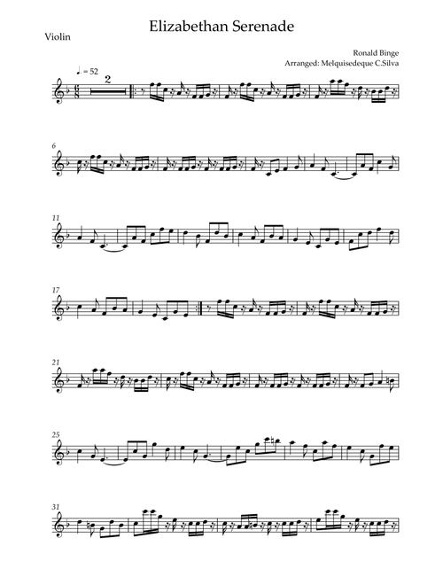 Elizabethan Serenade (Arr. Melquisedeque C.Silva) - Ronald Binge (Violin Solo)