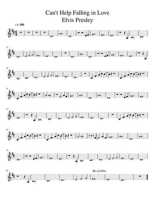 Cant Help Falling in Love VIOLIN 1