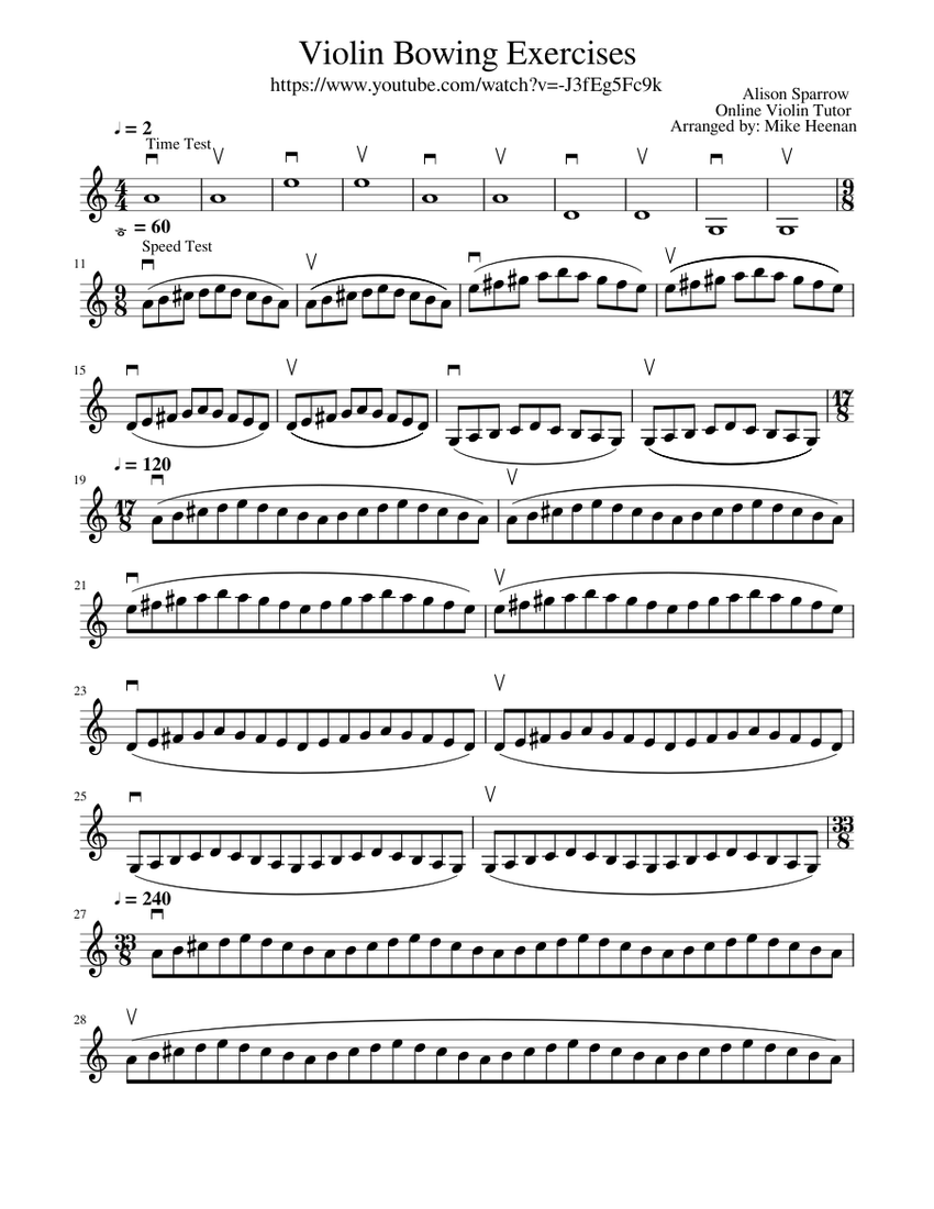 Violin Bowing Exercises Online Violin Tutor Sheet music for Violin