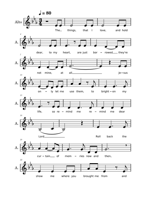 Remind me Dear Lord – Dottie Rambo Remind me Dear Lord Trio - Alto Part