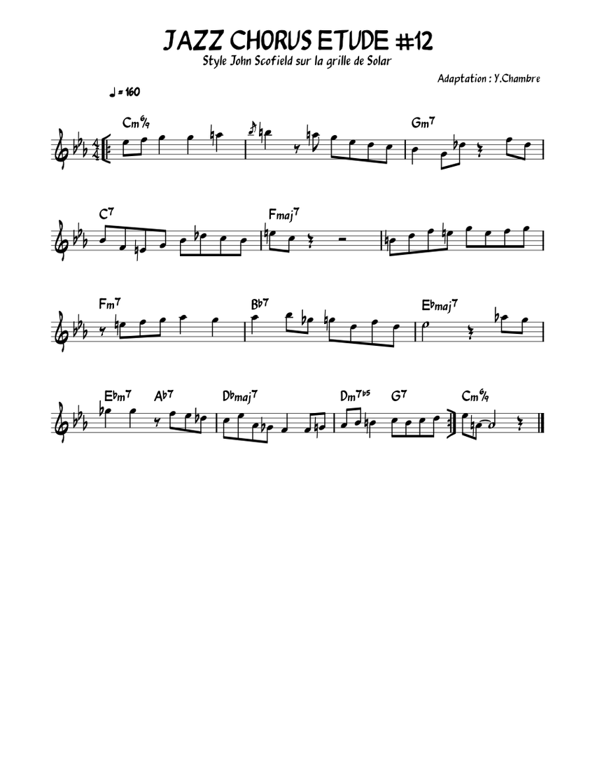 JAZZ CHORUS ETUDE 12 Sheet music for Piano (Solo)