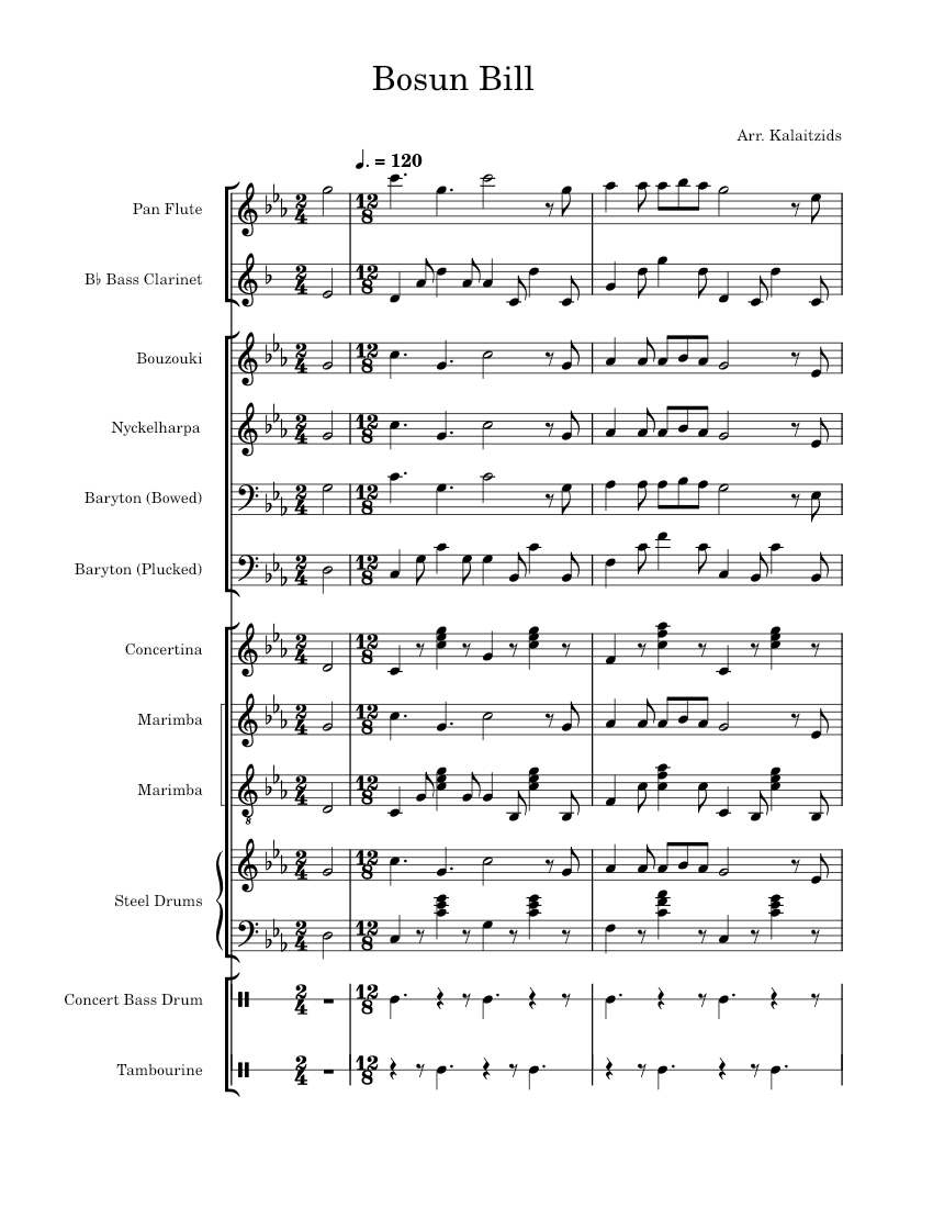 Sea of Thieves Bosun Bill Robin Beanland (Arrangement) Sheet music