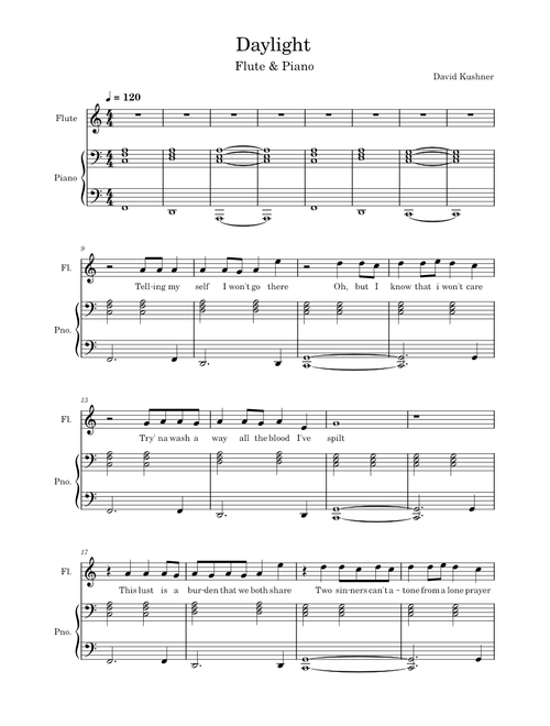 Daylight – David Kushner Daylight - Flute & Piano