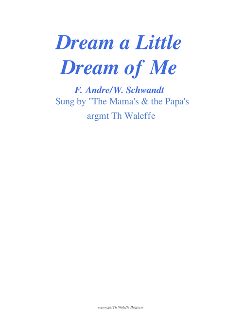 dream a little dream of me