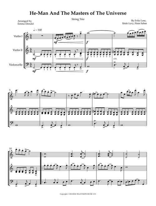 He-Man And The Masters Of The Universe (Arr. Emma Donald) - Erika Lane, Haim Saban, Shuki Levy (String Ensemble)