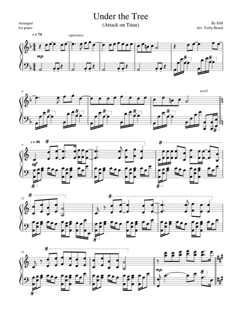Attack on Titan sheet music by Markencrafter64 | Play, print, and