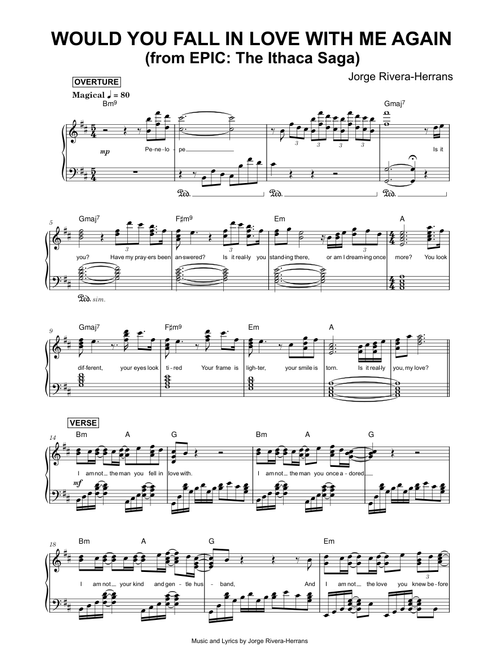 Would You Fall in Love with Me Again (from EPIC: The Ithaca Saga) - Jorge Rivera-Herrans (Piano)