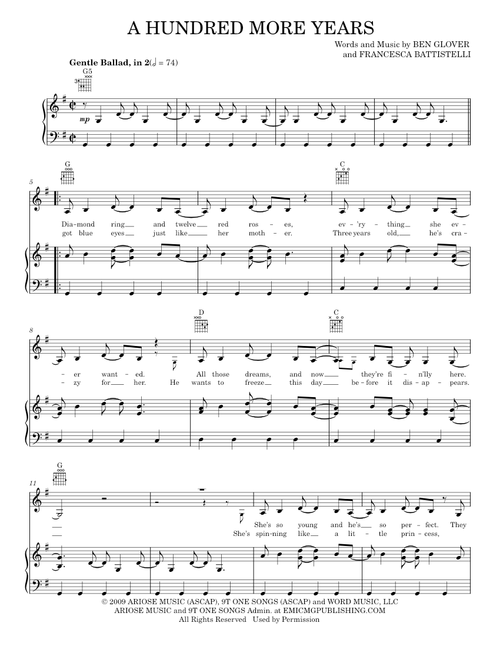 A Hundred More Years - Ben Glover (Piano-Vocal-Guitar)