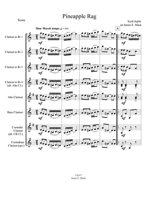 Pineapple Rag (Arr. James E. Mack) - Scott Joplin (Small Ensemble)