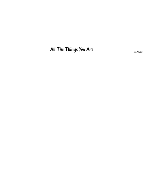 All the things you are