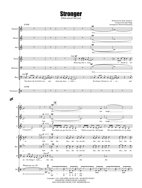 What Doesn't Kill You (Arr. Henrik Schaanning) - Kelly Clarkson (Choral, SATB)
