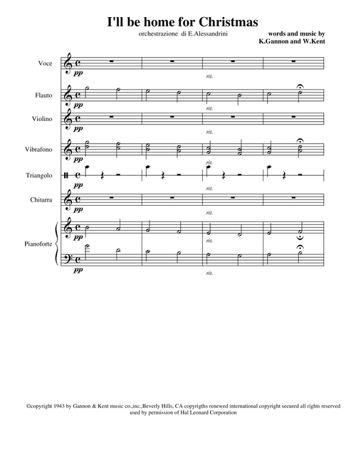 I'll Be Home For Christmas (Arr. Ester Alessandrini) - Rascal Flatts (Small Ensemble)