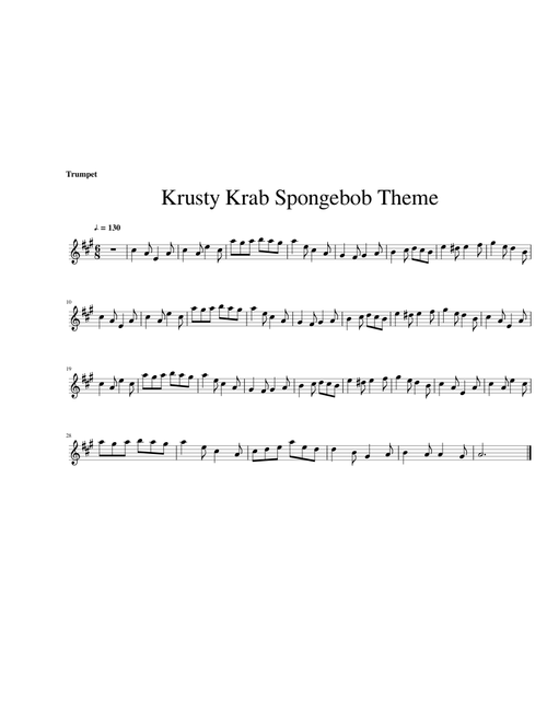 Krusty Krab Spongebob Theme - Trumpet
