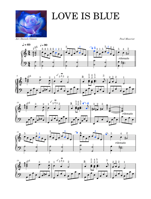 Love is Blue – Easy/Interm. Arrangement - Free