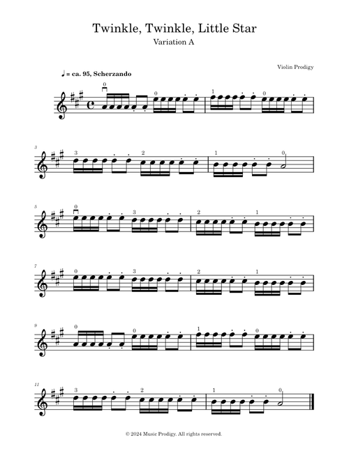 Twinkle, Twinkle, Little Star: Variation A