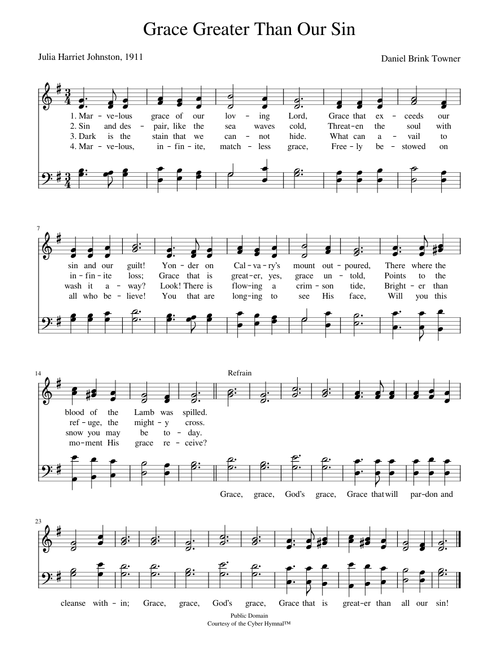 Grace greater than our sin - Daniel B. Towner