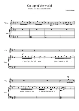 Free On Top Of The World by Rachel Bearer sheet music Download PDF or print on Musescore