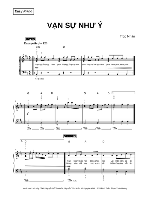 Vạn Sự Như Ý - Trúc Nhân (Easy Piano)
