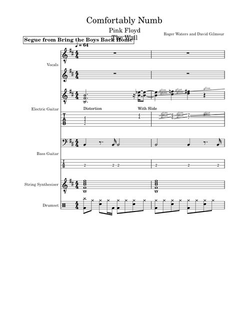 Comfortably numb - 4 Part – Pink Floyd