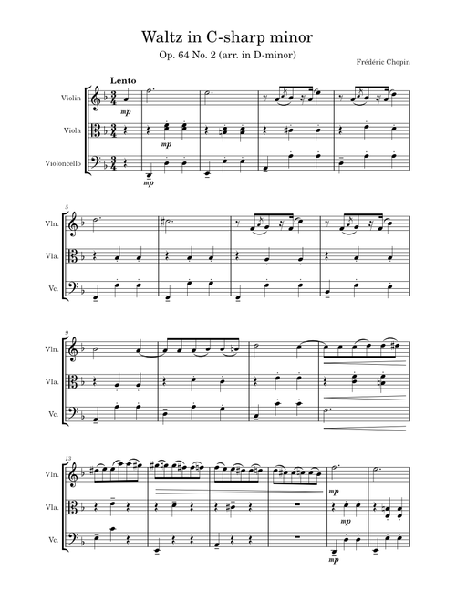 Waltz in C sharp minor Op.64, No. 2 – Frédéric Chopin