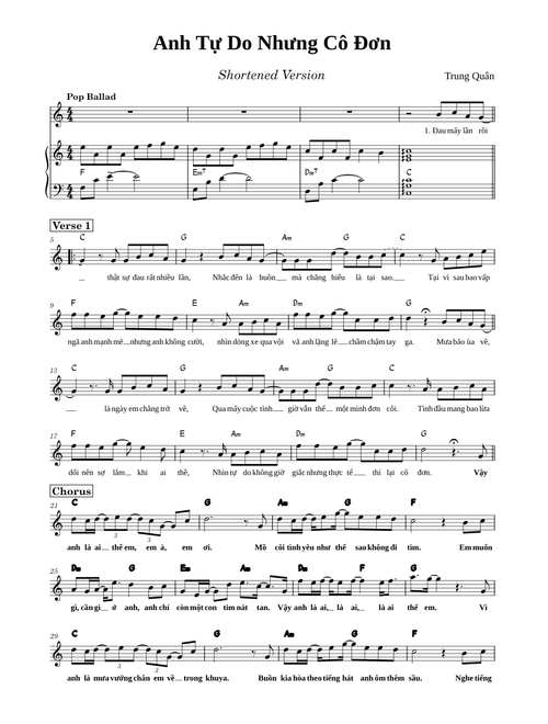 Anh Tự Do Nhưng Cô Đơn - Trung Quân