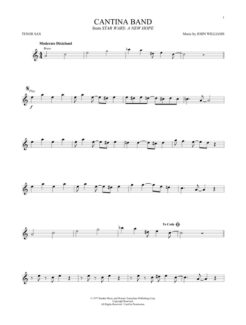 Cantina Band (from Star Wars: A New Hope) - John Williams (Tenor Sax Solo)