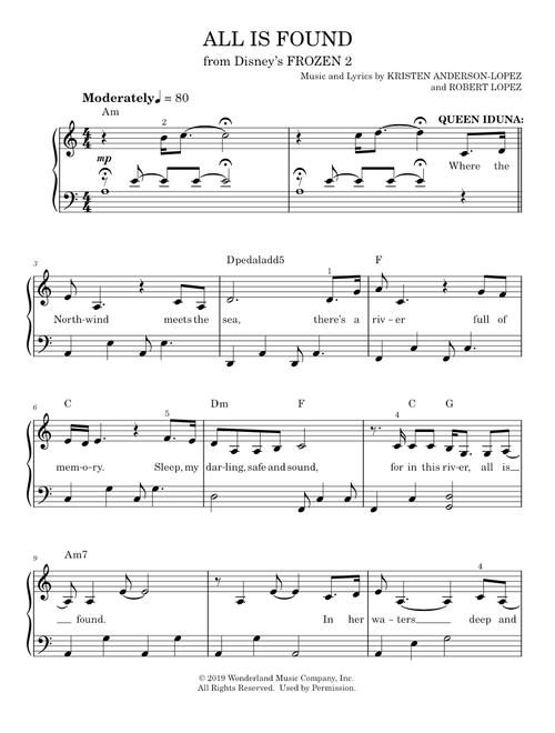 All Is Found (from Disney's Frozen 2) - Evan Rachel Wood (Easy Piano)
