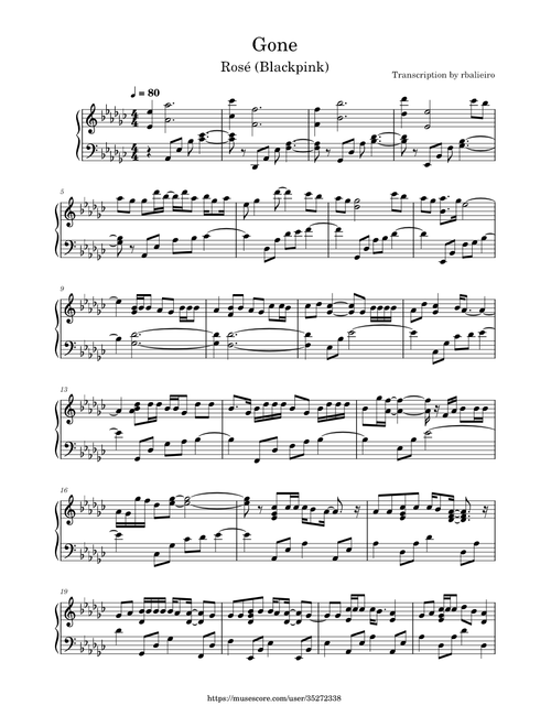 GONE — ROSÉ (BLACKPINK) [Piano Version]