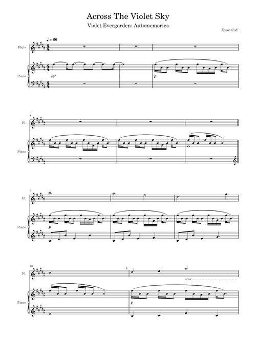 Across the Violet Sky - Flute and Piano Duet
