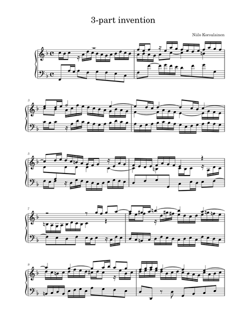 Sinfonia (3-part invention) in F major