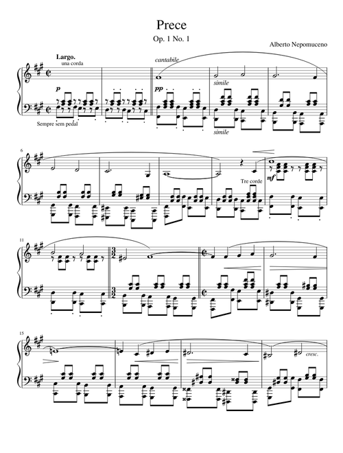 Alberto Nepomuceno: Prece, Op.1 No.1