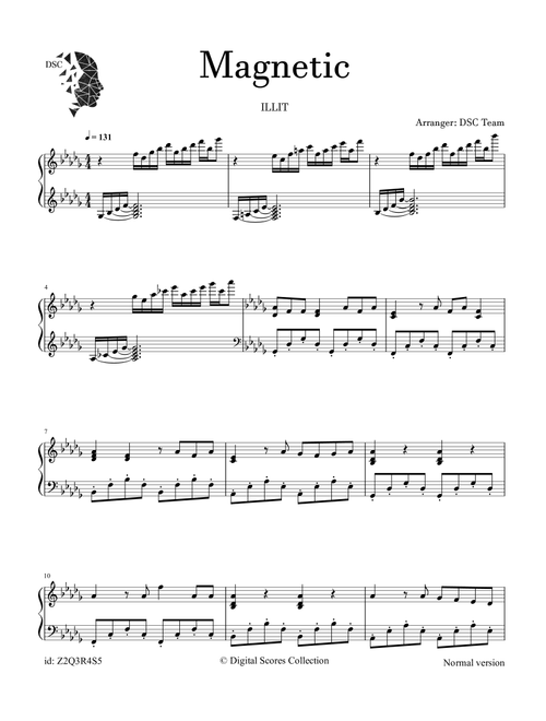 Magnetic (Arr. Digital Scores Collection) - ILLIT (Piano Solo)