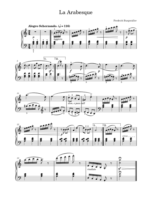 Ètude Op. 100 No. 2 "La Arabesque" – Johann Friedrich Franz Burgmuller La_Arabesque