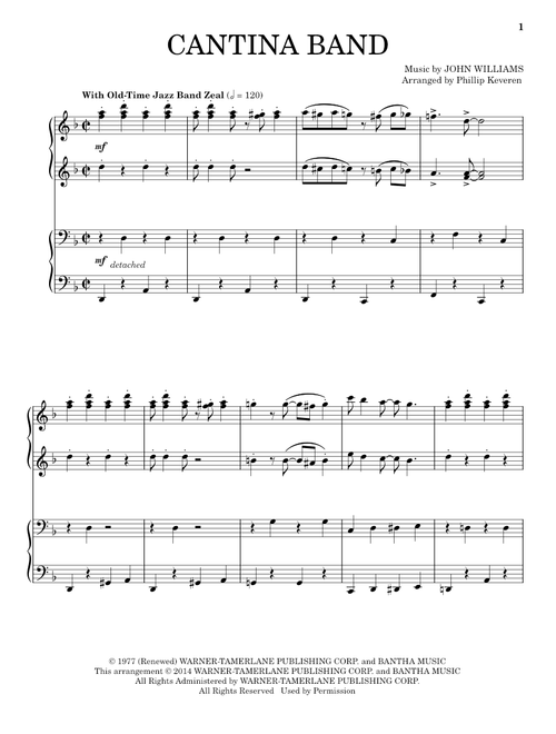 Cantina Band (from Star Wars: A New Hope) (arr. Phillip Keveren) - John Williams (Piano Duet)