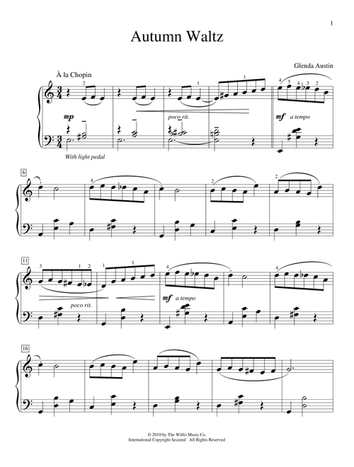Autumn Waltz - Glenda Austin (Educational Piano)