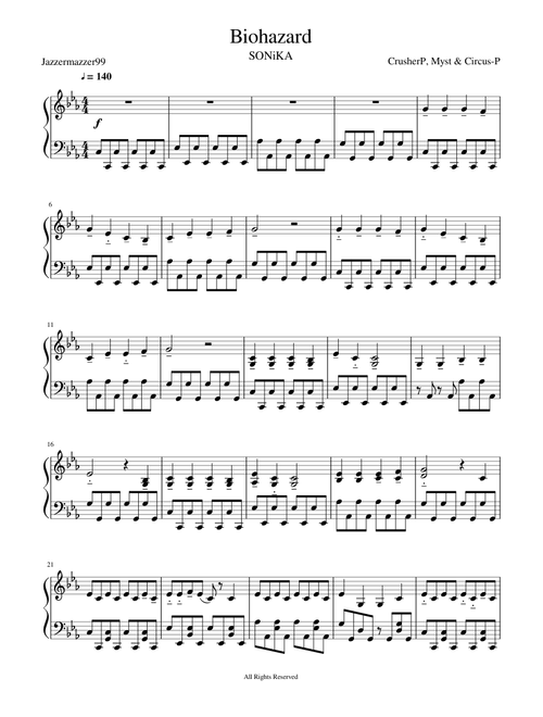 Biohazard Piano Adaptation (Hard) [SONiKA, CrusherP, Myst & Circus-P]